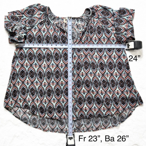 Show Me Your Mumu Mosaic Paisley High Low Peasant Top - Picture 11 of 11